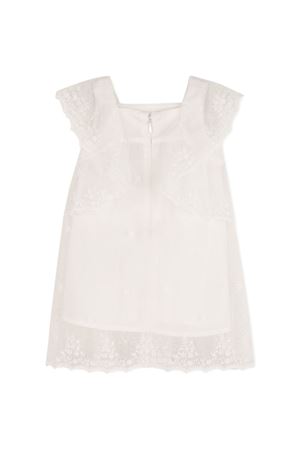 Set abito, coulotte e capellino bianco con finiture in pizzo CHLOÉ KIDS | C20935117